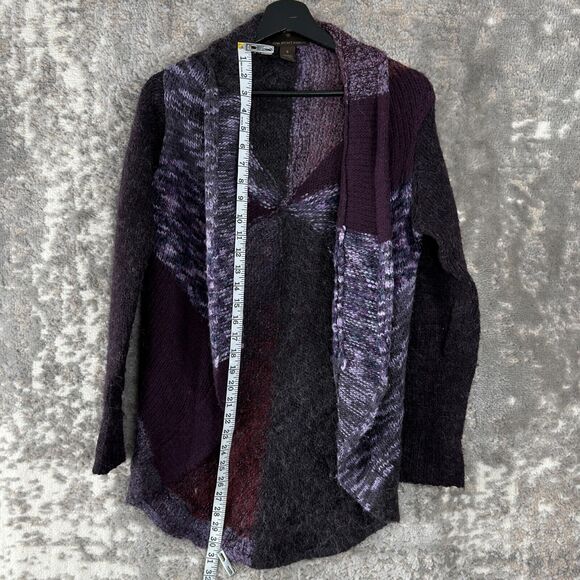 Fenn Wright Mason Sz S Colorblock Alpaca Wool Blend Cardigan Sweater Purple - Picture 2 of 7
